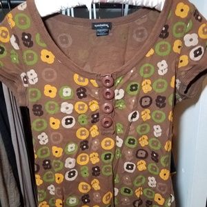 Large brown floral top
